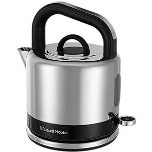 Russell Hobbs, Elektrische waterkoker, 1,5 l, 6 kopjes, geïntegreerde druppel- en antikalkuitloop, oblo, draaibare kabel, Distinctions Black, 26420-56