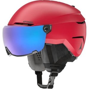 ATOMIC Savor Visor Stereo skihelm met vizier, rood, maat S, maximale schokabsorptie, Active Aircon ventilatiesysteem, hoogwaardige spiegel voor helder zicht