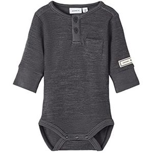 Name It Nbmwyla Wool/Vis Ls Body XXIII Bébé garçon, Blue Graphite, 80