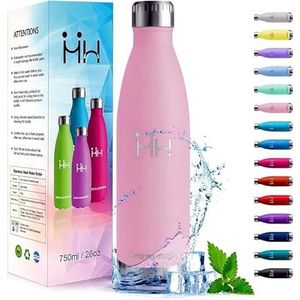 HoneyHolly Thermosfles van roestvrij staal, 18/8 thermosfles, 750 ml, BPA-vrij, vacuümwaterfles, thermosfles voor school, sport, kantoor