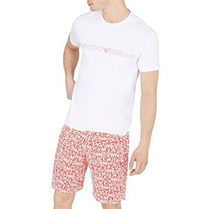 Emporio Armani All Over Logo Bold Pajama Set Heren Pyjama Bitter/White Ea, L, Bitter/White Ea