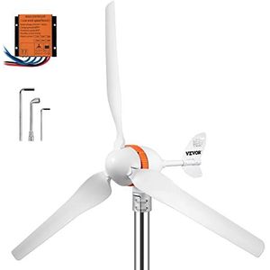 VEVOR Windturbine Generator Kit 400 W Windgenerator Kits 900 r/min Kleine Wind Generator van Aluminium Behuizing, Roestvrijstalen Staart en Blad van Nylonvezel voor Gebruik op Zee, Achtertuinen, enz
