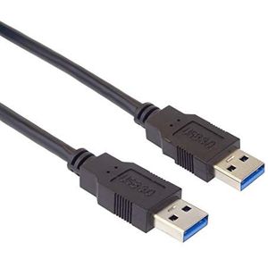 PremiumCord USB 3.0 aansluitkabel 3m SuperSpeed datakabel tot 5 Gbit/s oplaadkabel USB 3.0 stekker type A 9-polig, kleur zwart, lengte 3m,