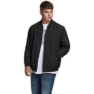 Jack & Jones Plus Jjerush Bomber Ps Noos bomberjack voor heren, zwart.