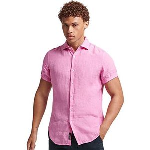 Superdry Casual T-shirt Linen S/S Trainingspak Heren, fuchsia/roze