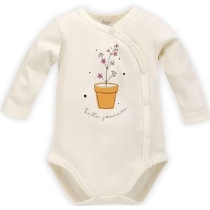 Pinokio Bodysuits babyondergoed met lange mouwen, buttoned ondergoed, voor meisjes, ecru/bloemen, 56, Ecru Flower zeer goed