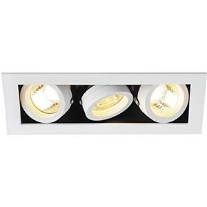 SLV KADUX LED inbouwspot draaibaar en zwenkbaar | plafondlamp dimbaar | binnenverlichting | led-spots, schijnwerpers, plafondspots, inbouwspots | 3 lampen, GU10 QPAR51