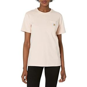 Carhartt Dames T-shirt met zakken en korte mouwen (sluiting), lichtroze, X-Large, Lichtroze