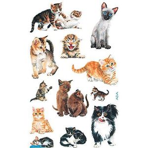Avery Zweckform 53144 stickers voor kinderen en katten, 36 stickers, kleurrijk