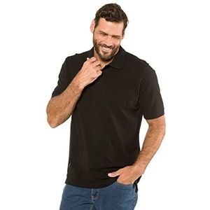 JP 1880 Polo, bovendeel, knoopsluiting, overhemdkraag, piqué, poloshirt voor heren, zwart.