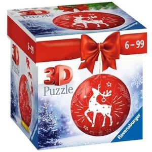 Ravensburger 3D Puzzelbal Weihnighskugel Rentier 11495-54 stukjes - voor kerstfans vanaf 6 jaar: Erlebe Puzzeln in de 3