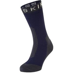 SEALSKINZ Stanfield waterdichte halflange sokken voor extreem koud weer, Stanfield, middellange sokken, waterdicht, voor extreem koud weer, uniseks, 1 stuk, Navy/Grijs