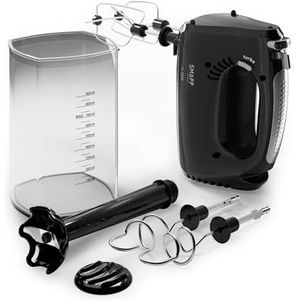SMAPP 451.5 Handmixer - 580 W motor - zwart - keukenmixer met maatbeker 900 ml, 5 snelheden + Turbo Boost, 2 garde en 2 kneedhaken van roestvrij staal