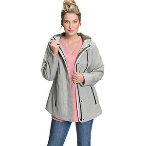 Ulla Popken Hyprar Softshelljas voor dames, fleecevoering, waterdicht, Groen