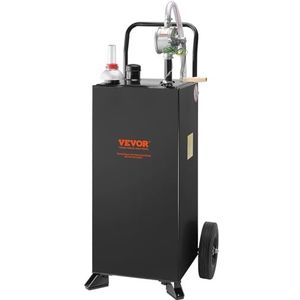 VEVOR 30 gallon benzinecontainer, brandstofopslagtank met wielen, transfercontainer voor auto, grasmaaier, mountainbike, boten, andere, zwart