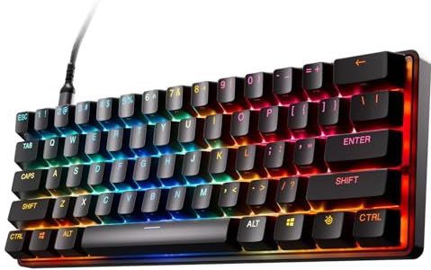 SteelSeries Apex Pro Mini Gen 3 Switchs OmniPoint 3.0 - Instelbare bediening - Rapid Trigger - Speelklare voorinstellingen - Beschermingsmodus - Rapid Tap/SOCD - OLED - PBT-doppen - US QWERTY-formaat