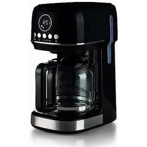 Ariete 1396 Koffiezetapparaat met modern filter, Amerikaanse koffie, capaciteit tot 15 kopjes, verwarmingsbasis, lcd-display, afneembare en wasbare filters, zwart