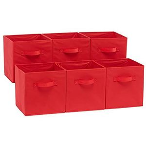 Amazon Basics Opvouwbare opbergkubus (6 stuks), rood