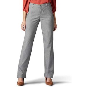 Lee Wrinkle Free Relaxed Fit Straight Leg Pant broek voor dames, Asgrijs gemêleerd