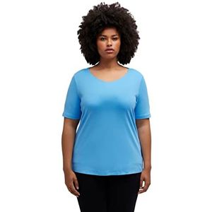 Ulla Popken Femmes Double couche 1/2 manches t-shirts, bleu ciel, normal, bleu ciel, 50/52 FR, sky blue75