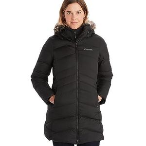 Marmot Lange jas voor dames, dons-index 700, zwart.