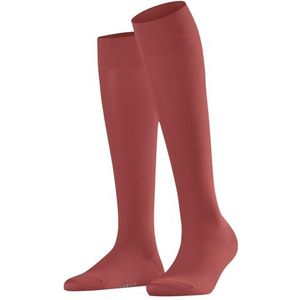 FALKE Cotton Touch lange sokken, ademend, duurzaam, extra zacht, effen kleur, glanzend, elegant, platte teennaad, voor dagelijks gebruik, 1 paar, Rood (Lobster 8862) - Milieuvriendelijk