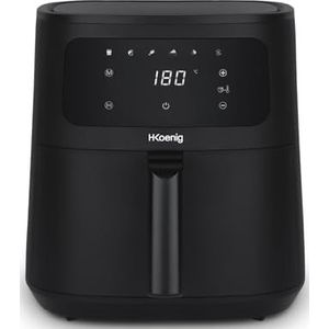 H.Koenig FRY840 heteluchtfriteuse, inhoud 4 l, gekookt tot 6 personen, instelbaar van 80 tot 200 °C, 5 kookmodi, 60 minuten timer, 5 programma's, touchscreen
