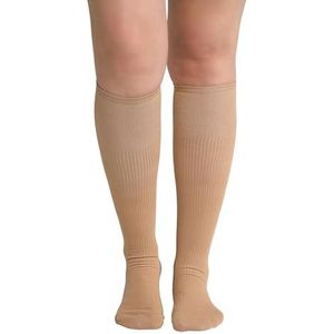 Ulla Popken Dames compressiekousen grote maten 793420, Beige