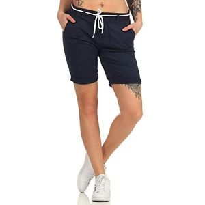 Only Onlparis Reg Long Belt Chino Shorts PNT, dames, Navy Blazer