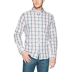 Nautica Heren Wrinkle Resistant Lange Mouwen Button Voor, Guava Punch, Medium, Guava punch, M