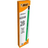 BIC Criterium 550 potloden – vettige en duurzame vulling – kleur grijs, 2B, doos met 12 stuks