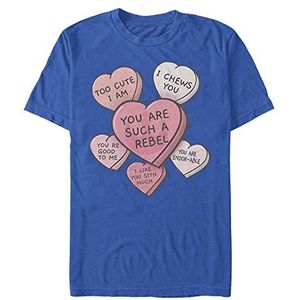 Star Wars Candy Hearts Organic T-shirt à manches courtes unisexe, bleu clair, XL