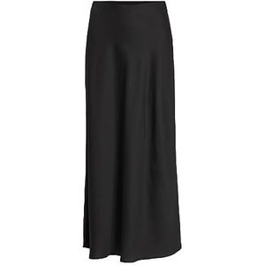 Vila Lange rok voor dames, hoge taille, zwart.