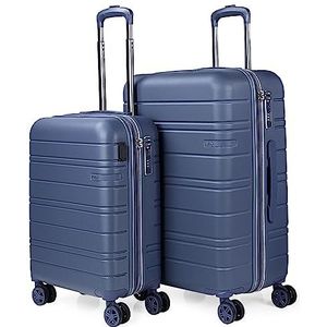 JASLEN - Vliegtuigcabinekoffer - cabinebagage - Kleine harde koffer met 4 wielen - Ultralichte koffer met cijferslot - Stevige handbagage 171250, blauw, Elegant