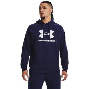 Under Armour Tech 2.0 Sportshirt voor heren, ademend, korte mouwen, sneldrogend, bruin (Silt Brown Light Heather/Black), XL, Navy - Wit