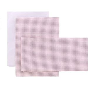 Cambrass - 3-delig laken, 80 x 120 x 1 cm, Vichy10, roze