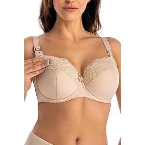 Teyli Soutien-Gorge de Maternité et d'allaitement à Armatures Multiway avec Dentelle Beige 125F