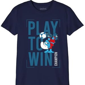 Les Schtroumpfs T-shirt voor jongens, marineblauw, 12 jaar, Marine.