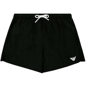 Emporio Armani Boxer Beachwear Zwemshort met geborduurd logo voor heren, zwart.