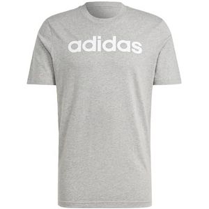 adidas Heren T-shirt Essentials Single Jersey Linear geborduurd logo T-shirt