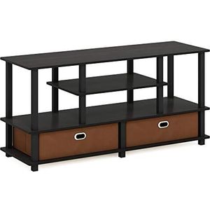Furinno JAYA Grote tv-kast voor tv tot 55 inch met opbergbak, zwart