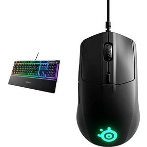 Steelseries Apex 3 - Gaming toetsenbord - 10 zones RGB-verlichting & Rival 3 - Gaming muis - Optische TrueMove Core sensor van 8500 CPI - 6 programmeerbare toetsen - gecineerde triggertoetsen