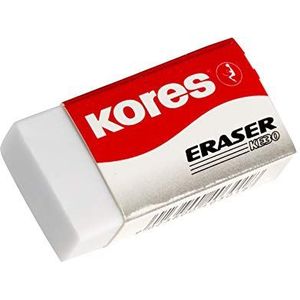 Kores - KE-30: Gum van PVC, wit, met papieren tas voor kinderen, studenten en volwassenen, niet giftig en geschikt voor kinderen, voor school en kantoor, 40 x 21 x 10 mm, 30 stuks