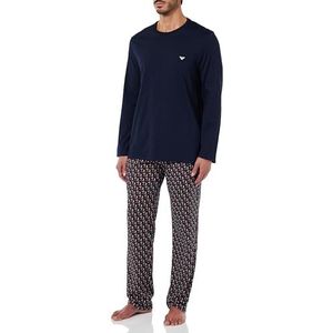 Emporio Armani Emporio Armani Pyjamaset voor heren, pyjamaset voor heren, 2 stuks, Marine/marineblauw print