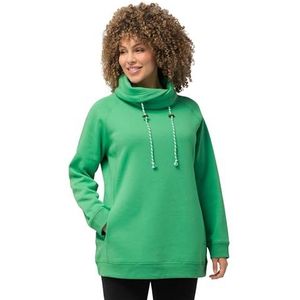 Ulla Popken Basic shirt met lange mouwen voor dames, ronde hals, Groen