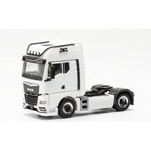 herpa 313711-002 TGX enkele tractor in schaal 1:87 vrachtwagen model voor diorama, modelbouw, verzamelobject, miniatuurdecoratie van kunststof, kleur: wit