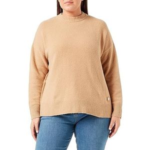 HUGO Smegini Sweat-shirt tricoté pour femme, Beige clair 270, M