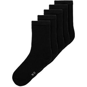 NAME IT Nknsock 5P Solid Noos uniseks sokken, zwart.