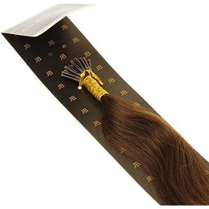 hair2heart 200 stuks micro-ring extensies van echt haar, 40 cm, 0,5 g, gladde strengen, kleur 4 bruin