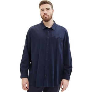 TOM TAILOR 1041136 Plusize herenhemd, 33871 - Navy Tonal Structure